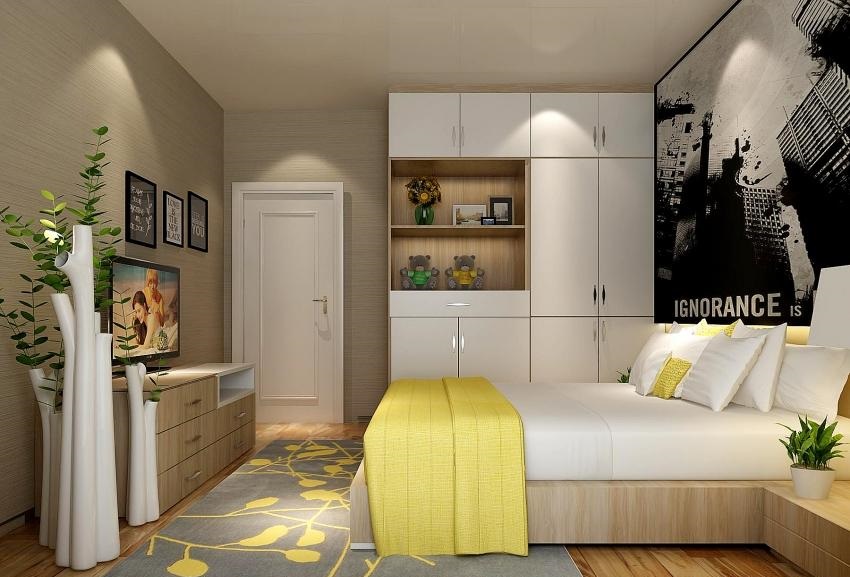 全鋁衣柜-01（風格：現代；顏色：暖白橡木）